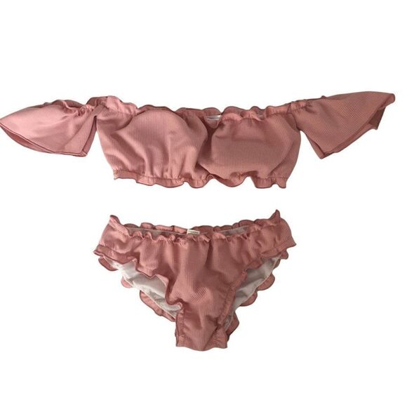 Rose colored 2 piece bathing suit size small - Picture 1 of 3